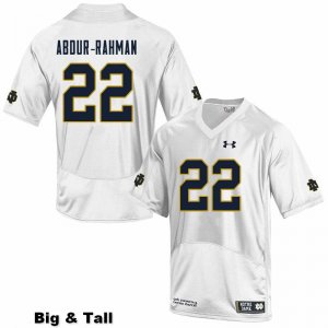 Notre Dame Fighting Irish Men's Kendall Abdur-Rahman #22 White Under Armour Authentic Stitched Big & Tall College NCAA Football Jersey DYC0599BS